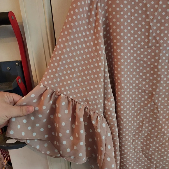 Violet & Claire Pink Polka Dot Blouse Size 2XL - Picture 3 of 11